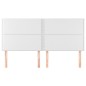 vidaXL Cabeceros 4 unidades de cuero sintético blanco 90x5x78/88 cm