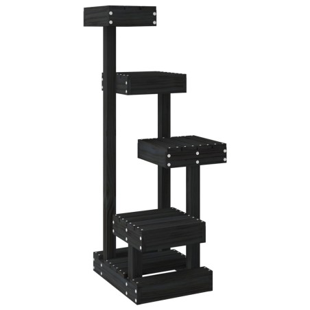 vidaXL Árbol para gatos madera maciza de pino negro 45,5x49x103 cm 
