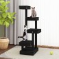 vidaXL Árbol para gatos madera maciza de pino negro 45,5x49x103 cm 