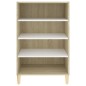 vidaXL Aparador madera contrachapada blanco y roble Sonoma 57x35x90 cm vidaXL Aparador madera contrachapada blanco y roble Sonoma 57x35x90 cm
