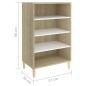 vidaXL Aparador madera contrachapada blanco y roble Sonoma 57x35x90 cm vidaXL Aparador madera contrachapada blanco y roble Sonoma 57x35x90 cm
