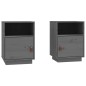 vidaXL Mesitas de noche 2 uds madera maciza de pino gris 40x34x55 cm vidaXL Mesitas de noche 2 uds madera maciza de pino gris 40x34x55 cm