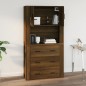 vidaXL Armario de pared madera contrachapada marrón roble 80x33x80 cm vidaXL Armario de pared madera contrachapada marrón roble 80x33x80 cm