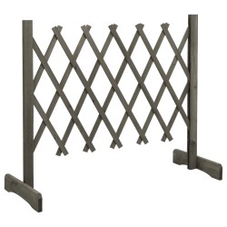 vidaXL Valla de jardín enrejado madera maciza de abeto gris 120x60 cm