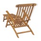 vidaXL Tumbona con reposapiés madera maciza de teca vidaXL Tumbona con reposapiés madera maciza de teca