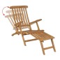 vidaXL Tumbona con reposapiés madera maciza de teca vidaXL Tumbona con reposapiés madera maciza de teca