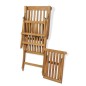 vidaXL Tumbona con reposapiés madera maciza de teca vidaXL Tumbona con reposapiés madera maciza de teca