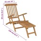 vidaXL Tumbona con reposapiés madera maciza de teca vidaXL Tumbona con reposapiés madera maciza de teca