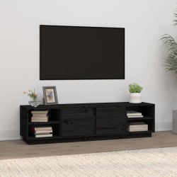 vidaXL Mueble de TV madera maciza de pino negro 156x40x40 cm