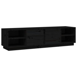 vidaXL Mueble de TV madera maciza de pino negro 156x40x40 cm