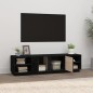 vidaXL Mueble de TV madera maciza de pino negro 156x40x40 cm vidaXL Mueble de TV madera maciza de pino negro 156x40x40 cm