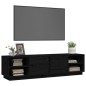vidaXL Mueble de TV madera maciza de pino negro 156x40x40 cm vidaXL Mueble de TV madera maciza de pino negro 156x40x40 cm