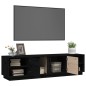vidaXL Mueble de TV madera maciza de pino negro 156x40x40 cm vidaXL Mueble de TV madera maciza de pino negro 156x40x40 cm
