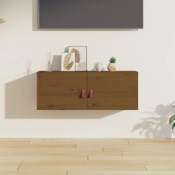 vidaXL Armario de pared madera maciza de pino marrón miel 80x30x30 cm