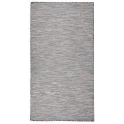 vidaXL Alfombra de exterior de tejido plano marrón y azul 80x150 cm