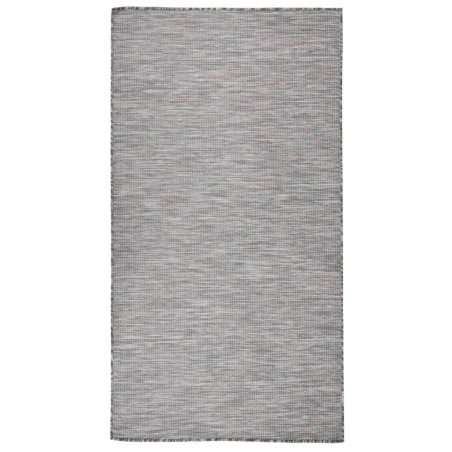 vidaXL Alfombra de exterior de tejido plano marrón y azul 80x150 cm