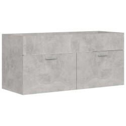 vidaXL Armario para lavabo contrachapada gris hormigón 100x38,5x46 cm