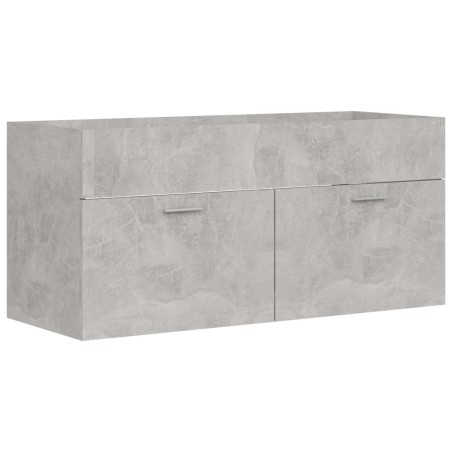 vidaXL Armario para lavabo contrachapada gris hormigón 100x38,5x46 cm
