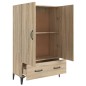 vidaXL Aparador madera contrachapada roble Sonoma 70x31x115 cm vidaXL Aparador madera contrachapada roble Sonoma 70x31x115 cm