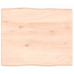 vidaXL Tablero de mesa madera maciza borde natural 60x50x(2-4) cm