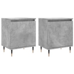 vidaXL Mesitas de noche 2 uds madera gris hormigón 40x30x50 cm
