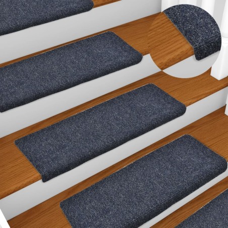vidaXL Alfombrilla de escaleras 5 uds punzonada antracita 65x21x4 cm