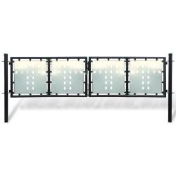 vidaXL Puerta de valla de jardín negra 300x150 cm