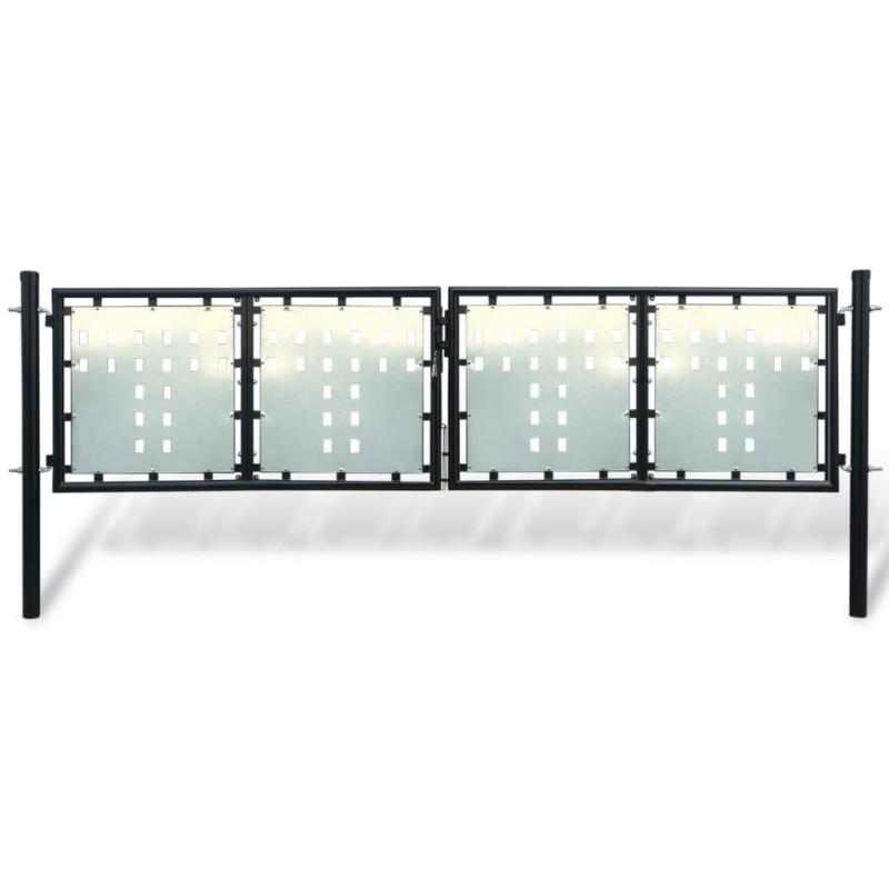 vidaXL Puerta de valla de jardín negra 300x150 cm vidaXL Puerta de valla de jardín negra 300x150 cm