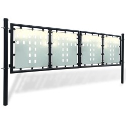 vidaXL Puerta de valla de jardín negra 300x150 cm