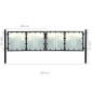 vidaXL Puerta de valla de jardín negra 300x150 cm vidaXL Puerta de valla de jardín negra 300x150 cm