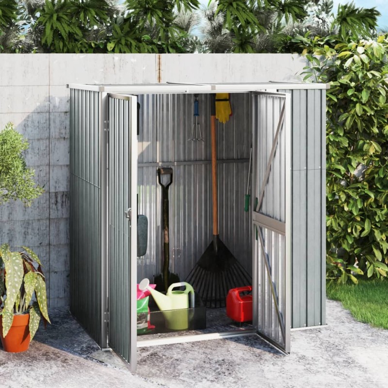vidaXL Cobertizo herramientas jardín acero galvanizado 161x89x161 cm vidaXL Cobertizo herramientas jardín acero galvanizado 161x89x161 cm