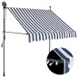 vidaXL Toldo manual retráctil con LED azul y blanco 200 cm vidaXL Toldo manual retráctil con LED azul y blanco 200 cm