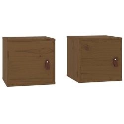 vidaXL Armarios de pared 2 uds madera pino marrón miel 31,5x30x30 cm