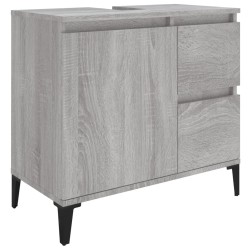 vidaXL Armario de baño madera contrachapada gris Sonoma 65x33x60 cm