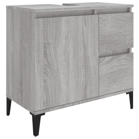 vidaXL Armario de baño madera contrachapada gris Sonoma 65x33x60 cm