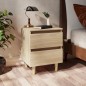 vidaXL Mesita de noche patas madera maciza roble Sonoma 40x35x50 cm vidaXL Mesita de noche patas madera maciza roble Sonoma 40x35x50 cm