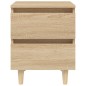 vidaXL Mesita de noche patas madera maciza roble Sonoma 40x35x50 cm vidaXL Mesita de noche patas madera maciza roble Sonoma 40x35x50 cm