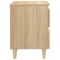 vidaXL Mesita de noche patas madera maciza roble Sonoma 40x35x50 cm vidaXL Mesita de noche patas madera maciza roble Sonoma 40x35x50 cm