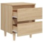 vidaXL Mesita de noche patas madera maciza roble Sonoma 40x35x50 cm vidaXL Mesita de noche patas madera maciza roble Sonoma 40x35x50 cm