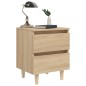 vidaXL Mesita de noche patas madera maciza roble Sonoma 40x35x50 cm vidaXL Mesita de noche patas madera maciza roble Sonoma 40x35x50 cm