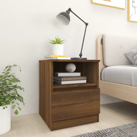 vidaXL Mesita de noche madera de ingeniería marrón roble 40x40x50 cm