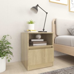 vidaXL Mesitas de noche 2 uds contrachapada roble Sonoma 40x40x50 cm