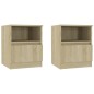 vidaXL Mesitas de noche 2 uds contrachapada roble Sonoma 40x40x50 cm