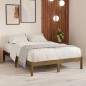vidaXL Estructura de cama doble madera maciza marrón miel 120x190 cm vidaXL Estructura de cama doble madera maciza marrón miel 120x190 cm