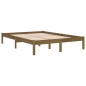 vidaXL Estructura de cama doble madera maciza marrón miel 120x190 cm vidaXL Estructura de cama doble madera maciza marrón miel 120x190 cm