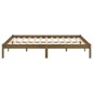vidaXL Estructura de cama doble madera maciza marrón miel 120x190 cm vidaXL Estructura de cama doble madera maciza marrón miel 120x190 cm