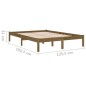 vidaXL Estructura de cama doble madera maciza marrón miel 120x190 cm vidaXL Estructura de cama doble madera maciza marrón miel 120x190 cm
