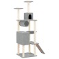 vidaXL Rascador para gatos con postes de sisal gris claro 168 cm vidaXL Rascador para gatos con postes de sisal gris claro 168 cm