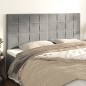 vidaXL Cabeceros 4 unidades de terciopelo gris claro 80x5x78/88 cm vidaXL Cabeceros 4 unidades de terciopelo gris claro 80x5x78/88 cm