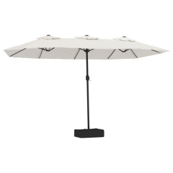 vidaXL Sombrilla doble blanco arena 449x245 cm